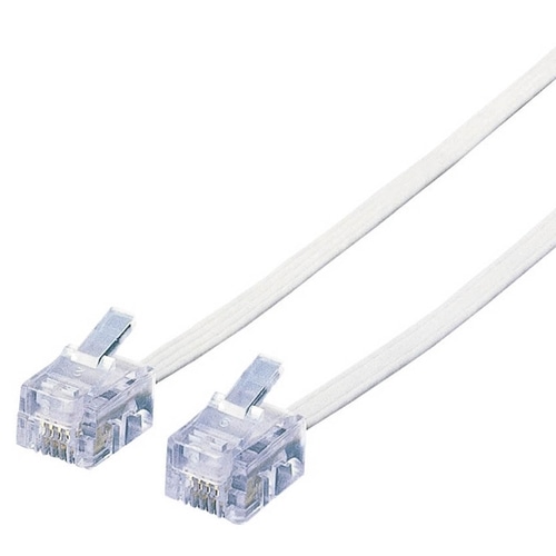 エレコム スリムモジュラケーブル 6極4芯 ホワイト 10m MJ-10WH 1本