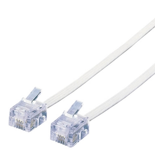 エレコム スリムモジュラケーブル 6極4芯 ホワイト 15m MJ-15WH 1本
