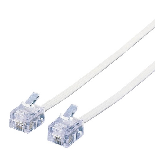 エレコム スリムモジュラケーブル 6極4芯 ホワイト 20m MJ-20WH 1本