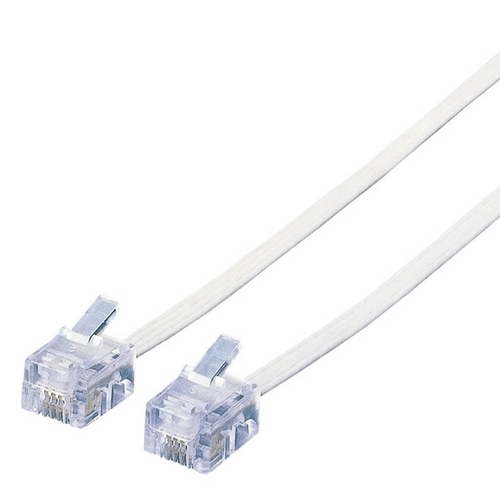 エレコム スリムモジュラケーブル 6極4芯 ホワイト 3m MJ-3WH 1本