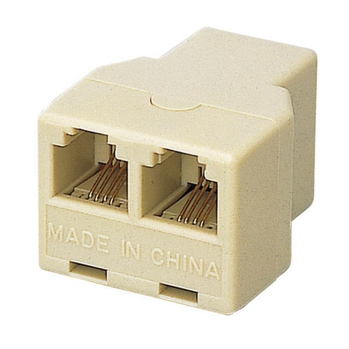 エレコム モジュラ2分岐延長アダプタ 6極4芯 ベージュ AD-MJFBE 1個