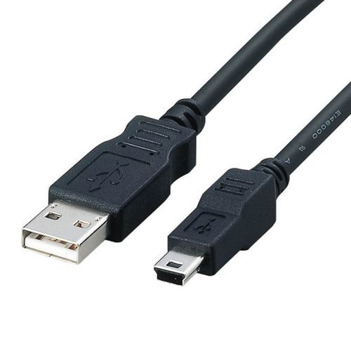 エレコム フェライトコア内蔵USB2.0対応ケーブル (A)オス-mini(B)オス ブラック 1.8m USB-FSM518 1本