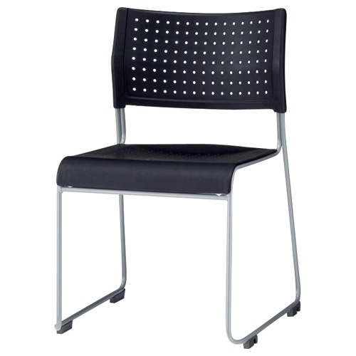 アイリスチトセ スタッキングチェア 樹脂座タイプ ブラック ASL-110PP-BK 1脚