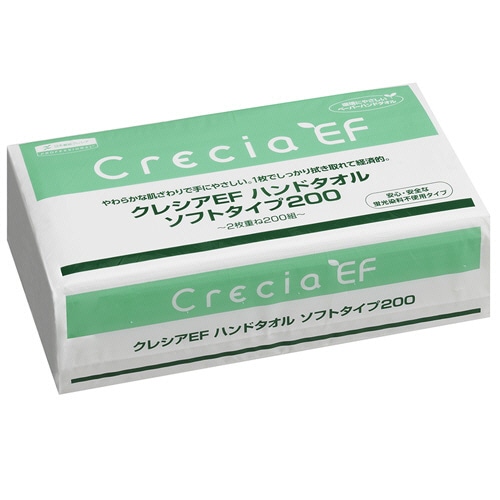 日本製紙クレシア クレシア EFハンドタオル ソフトタイプ 200組 1パック