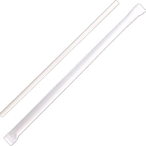 羽柴化成工業 ペーパーストロー 紙包装 白 1パック(500本)