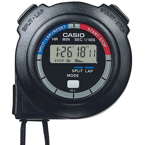 カシオ ストップウォッチ 1/100秒計測 ブラック HS-3C-8AJH 1個