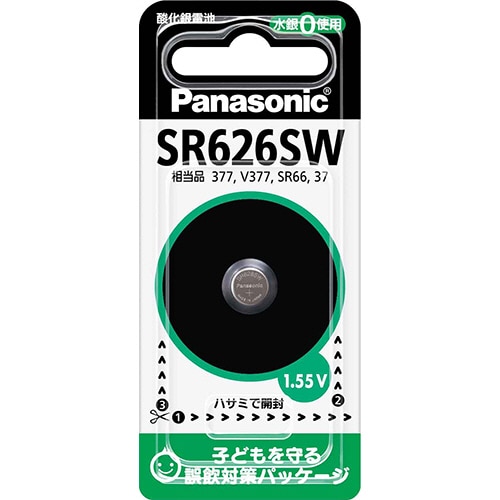パナソニック 時計用酸化銀電池 1.55V SR-626SW 1個
