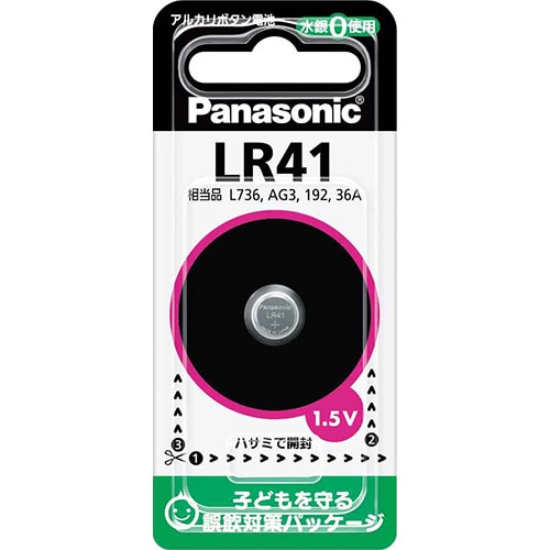 パナソニック アルカリボタン電池 1.5V LR41P 1個