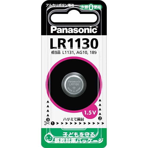 パナソニック アルカリボタン電池 1.5V LR1130P 1個