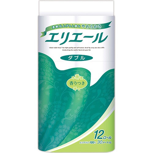 大王製紙 エリエール トイレットティシュー ダブル 芯あり 香りつき 30m 1パック(12ロール)