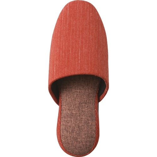 オーミケンシ ステッチ柄ツートンスリッパ ダークオレンジ 1足