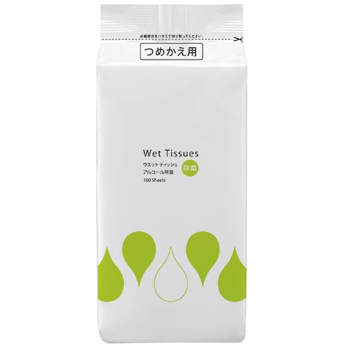 TANOSEE アルコール除菌ウエットティッシュ ボトル詰替 1パック(100枚)