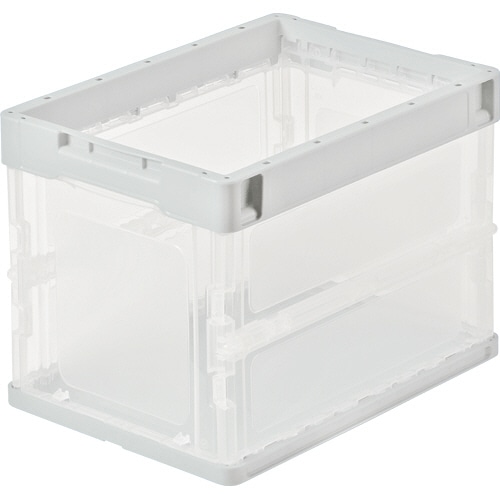 TANOSEE 折りたたみコンテナ 軽量タイプ 20L ホワイト/透明 1台