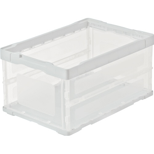 TANOSEE 折りたたみコンテナ 軽量タイプ 40L ホワイト/透明 1台