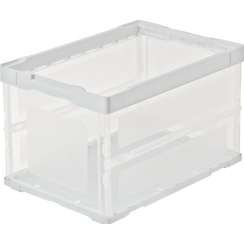 TANOSEE 折りたたみコンテナ 軽量タイプ 50L ホワイト/透明 1台
