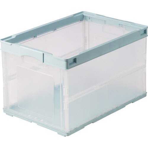岐阜プラスチック工業 フタなし折りたたみコンテナ 50L ブルー/透明 CB-S51NRL-LB 1台