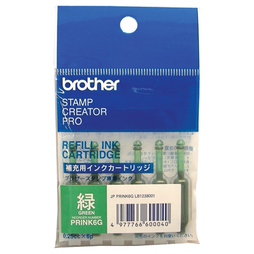 ブラザー　使いきりタイプ補充インク　緑　ＰＲＩＮＫ６Ｇ　１パック（６本）