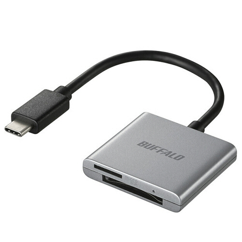 バッファロー　ＵＳＢ３．２　Ｇｅｎ１　Ｔｙｐｅ－Ｃカードリーダー　シルバー　ＢＳＣＲ１１０Ｕ３ＣＳＶ　１個