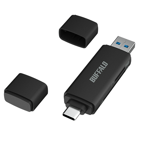 バッファロー　Ｔｙｐｅ－Ｃ／Ｔｙｐｅ－Ａ接続　ＵＳＢ３．２　Ｔｙｐｅ－Ｃカードリーダー　ブラック　ＢＳＣＲ１３０Ｕ３ＣＢＫ　１個