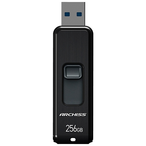 アーキス　ＵＳＢ３．２（Ｇｅｎ１）　スライド式フラッシュメモリ　２５６ＧＢ　ブラック　ＡＳ－２５６ＧＵ３－ＰＳＢ　１個