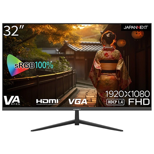 ジャパンネクスト　３２型ワイド　ＶＡパネル　ＦＨＤ液晶モニター　２年保証モデル　ブラック　ＪＮ－Ｖ３２ＦＬＦＨＤ　１台