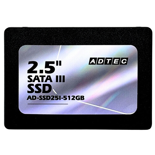 アドテック　３Ｄ　ＮＡＮＤ　ＳＳＤ　２．５ｉｎｃｈ　ＳＡＴＡ　５１２ＧＢ　ＡＤ－ＳＳＤ２５Ｉ－５１２ＧＴ　１枚