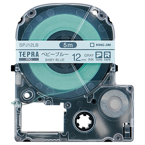 キングジム テプラ PRO テープカートリッジ マスキングテープ mt ラベル 12mm ベビーブルー/グレー文字 SPJ12LB 1個