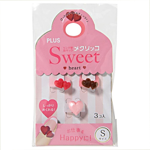 プラス メクリッコ Sweet ハート1 S チョコ・レッド・パールローズ KM-301SA-3 1袋(3個:各色1個)