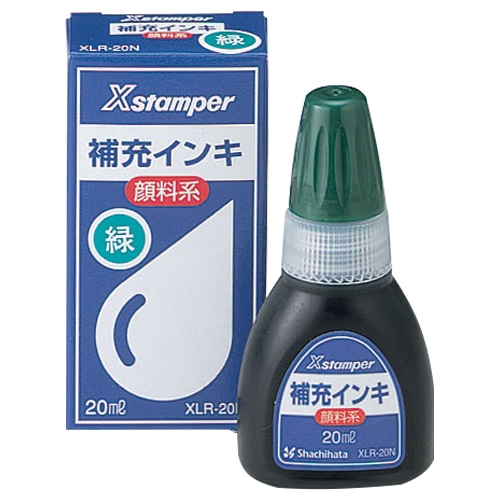 シヤチハタ Xスタンパー 補充インキ 顔料系全般用 20mL 緑 XLR-20N 1個