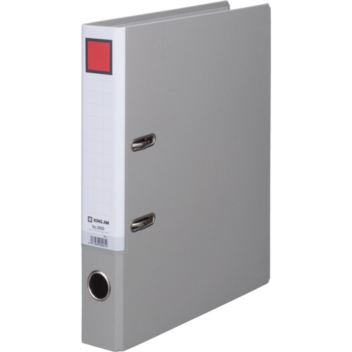 キングジム レバー式アーチファイル A4タテ 2穴 300枚収容 30mmとじ 背幅50mm グレー 3593-GY 1冊