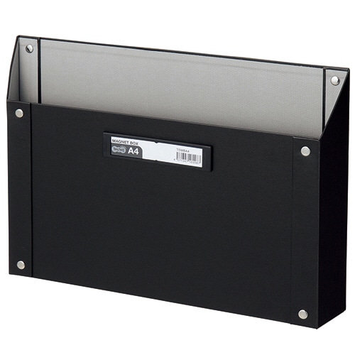 TANOSEE マグネットボックス(貼り表紙) A4ヨコ型 黒 1個