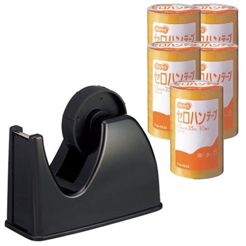 TANOSEE セロハンとカッター台(黒)セット
