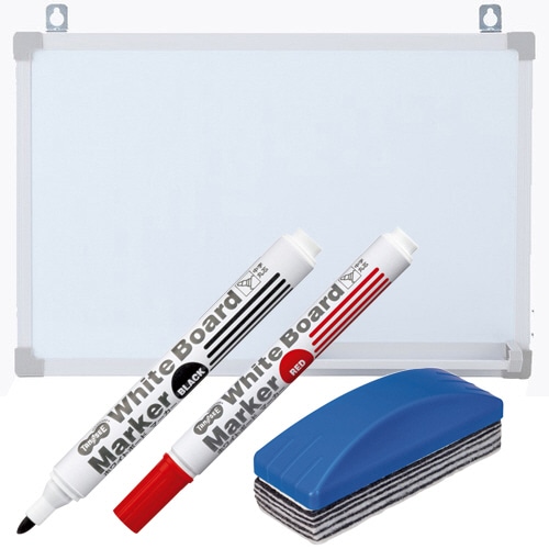 TANOSEE ホワイトボード 450×300mm+マーカー2色+イレーザーセット 1セット