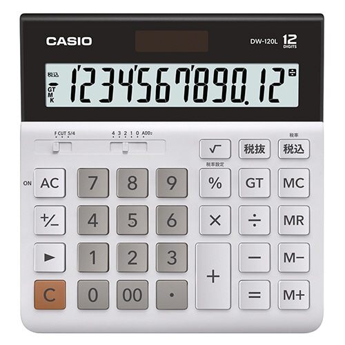 カシオ 横型電卓 12桁 DW-120L-N 1台