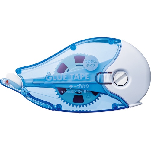 TANOSEE テープのり(リフィル式 赤テープ) 本体 スタンダード 8.4mm×15m ブルー 1個