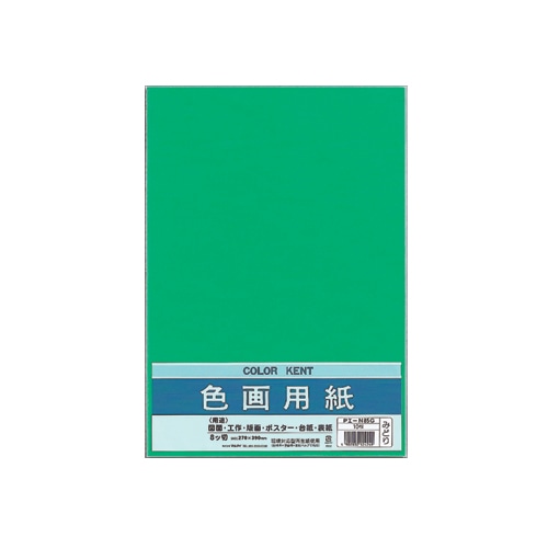 マルアイ 色画用紙 八ツ切 みどり Pエ-N85G 1パック(10枚)