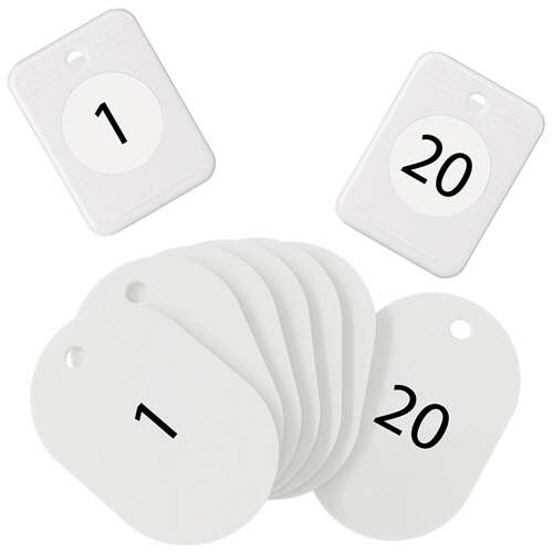 オープン工業 クロークチケット(1-20) 白 BF-150-WH 1パック