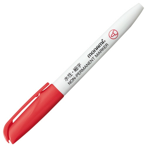 モナミ NON-PERMANENT MARKER(ACCU LINER PEN X-FINE) 赤 12903 1本