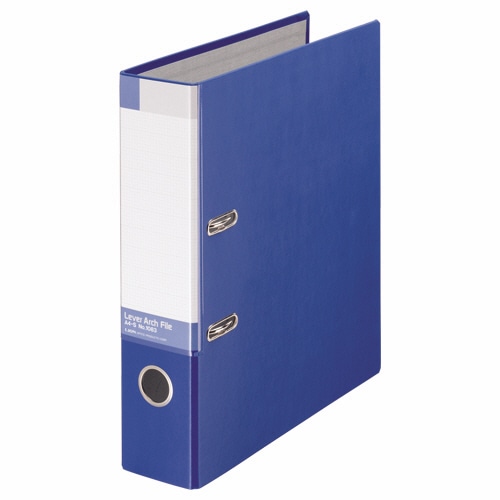 ライオン事務器　レバーアーチファイル　Ａ４タテ　２穴　４７０枚収容　背幅７４ｍｍ　青　Ｎｏ．１０８３　１冊