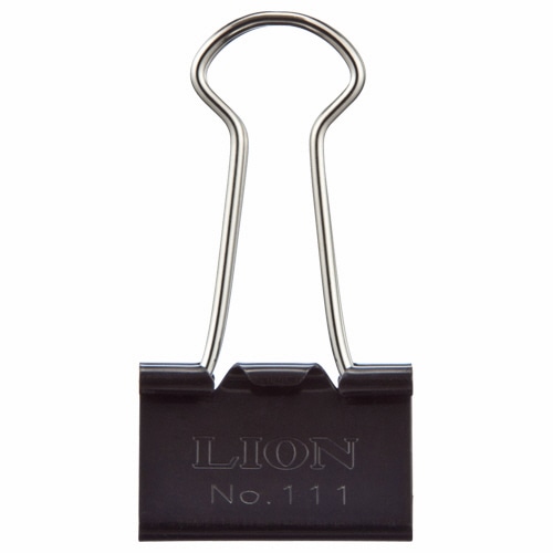 ライオン事務器 バインダークリップ 中 口幅25mm No.111 1箱(10個)
