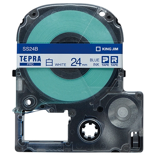 キングジム テプラ PRO テープカートリッジ 24mm 白/青文字 SS24B 1個