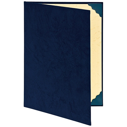 ナカバヤシ　証書ファイル　布クロス　スエード調　Ａ４　二つ折り　紺　ＦＳＳ－Ａ４－Ｂ　１冊