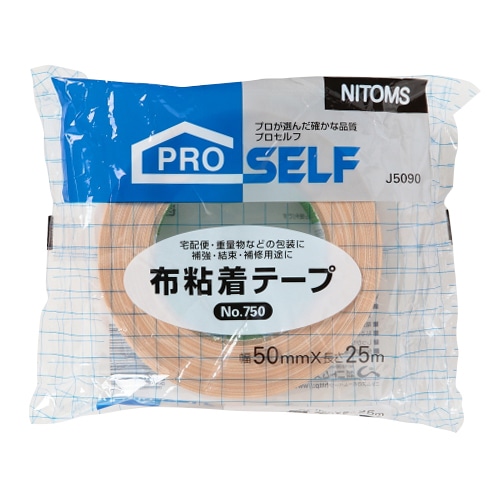 ニトムズ 布粘着テープ No.750 50mm×25m 厚み0.33mm J5090 1巻