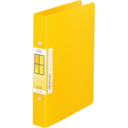 リヒトラブ AQUA Window リングファイル(ツイストリング) A5タテ 2穴 150枚収容 背幅32mm 黄 F-5053-5 1冊