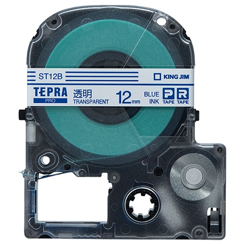 キングジム テプラ PRO テープカートリッジ 12mm 透明/青文字 ST12B 1個