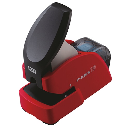 マックス 紙針ホッチキス P-KISS10 10枚とじ レッド PH-10DS/R 1個