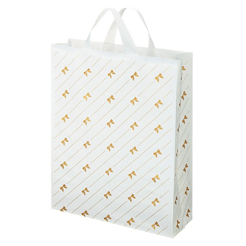 福助工業 カルチャーバッグ リボンストライプ柄 中 0497673 1パック(20枚)