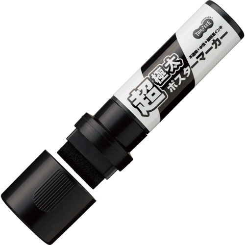 TANOSEE 水性顔料ポスターマーカー 超極太角芯 黒 1本