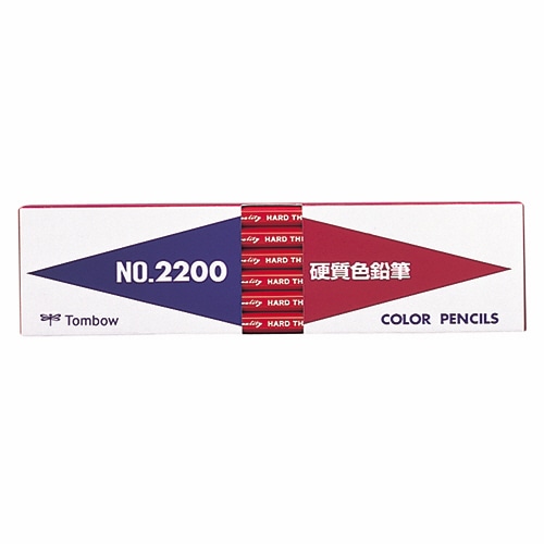 トンボ鉛筆 硬質色鉛筆 赤 2200-25 1箱(12本)