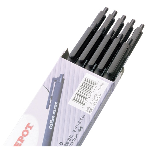 オフィスデポ ODノック式油性ボールペン 0.7mm 黒 OD39320 1箱(10本)